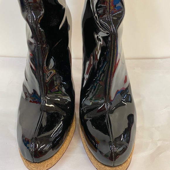 Oh Deer! Black Patent Red Bottom Boots - Picture 4 of 9